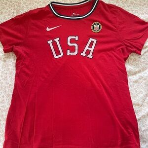 Nike Red Tee with White Swoosh